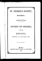 Cover of: Officers and members: with the reports, ending 5th January, 1851