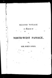 Cover of: Narrative of a second voyage in search of a north-west passage by Sir John Ross