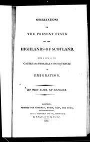 Cover of: Observations on the present state of the Highlands of Scotland by Thomas Douglas 5th Earl of Selkirk