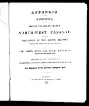 Cover of: Appendix to the Narrative of a second voyage in search of a north-west passage: and a residence in the Arctic regions during the years 1829, 1830, 1831, 1832, 1833