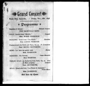 Cover of: Grand concert: Music Hall, Sackville, Friday, Nov. 18th, 1898, programme, Beauties of Ireland ..