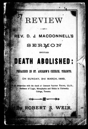 Cover of: Review of Rev. D.J. Macdonnell