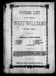 Cover of: Voters list of the township of West-Williams for 1881