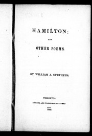 Cover of: Hamilton and other poems