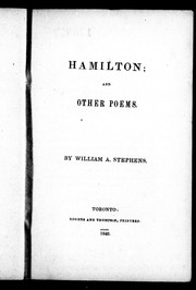 Cover of: Hamilton and other poems by Stephens, W. A.