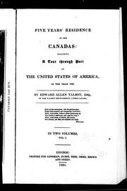 Cover of: Five years' residence in the Canadas: including a tour through part of the United States of America, in the year 1823