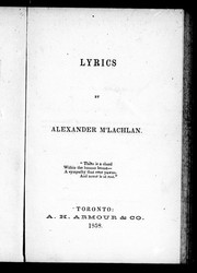 Cover of: Lyrics by McLachlan, Alexander
