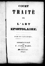 Cover of: Court traité sur l'art épistolaire by Jean-Baptiste Meilleur