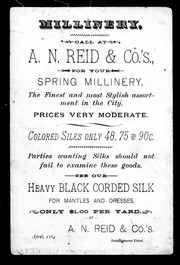 Millinery by A. N. Reid & Co