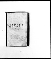 Cover of: Lettere edificanti, e curiose, scritte delle missioni straniere d'alcuni missionarj della Compagnia di Gesù