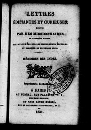 Cover of: Lettres édifiantes et curieuses écrites par des missionnaires de la Compagnie de Jésus by Jésuites