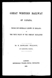 Cover of: Great Western Railway of Canada by Hugh Bowlby Willson