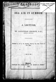 Cover of: Sea air in summer: a lecture