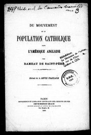 Cover of: Du mouvement de la population catholique dans l'Amérique anglaise by E. Rameau