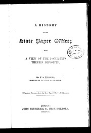 A history of the State Paper Office by F. S. Thomas