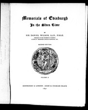 Cover of: Memorials of Edinburgh in the olden time
