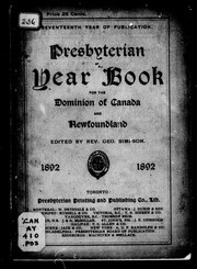 Cover of: Presbyterian year book for the Dominion of Canada and Newfoundland by George Simpson