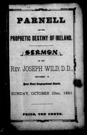Cover of: Seven sermons delivered by Rev. Joseph Wild, D.D., in Bond Street Congregational Church, Toronto, Ont