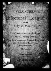 Volunteer Electoral League of the city of Montreal by Volunteer Electoral League (Montréal, Quebec)