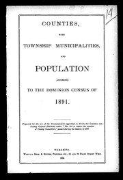 Counties with township municipalities and population according to the Dominion census of 1891