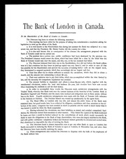 The Bank of London in Canada by Bank of London in Canada