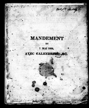 Cover of: Mandement du 1 mai 1824 avec calendrier &c