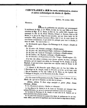 Cover of: Circulaire à MM. les curés, missionnaires, vicaires et autres ecclé siastiques du diocèse de Québec