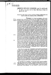 Cover of: Mandement pour la visite des paroisses: Joseph Octave Plessis, par la miséricorde de Dieu et la grâce du St. Siège apostolique, évêque de Québec, &c. &c., à nos très frères en N.S. les curé s, vicaires, missionaires [sic] et à tous les fidèles de ce diocèse, salut et bénédiction