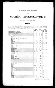 Extrait du livre de compte de la Société ecclésiastique de Saint-Michel en 1849 by Société ecclésiastique de Saint-Michel