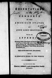 Cover of: Observations on the commerce of the American states