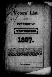 Cover of: Voters' list of the township of Westminster 1897