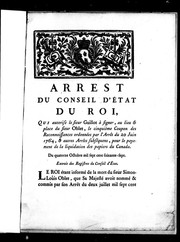 Cover of: Arrest du Conseil d'Etat du roi by Choiseul, Etienne-François duc de