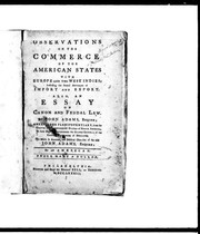 Cover of: Observations on the commerce of the American states with Europe and the West Indies: including the several articles of import and export, also, an essay on canon and feudal law