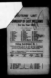 Cover of: Voters' list of the township of East Williams for the year 1891: the sheriff shall ..
