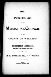 Cover of: Proceedings of the Municipal Council of the County of Welland | Welland (Ont. : County). Municipal Council