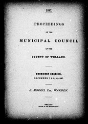 Cover of: Proceedings of the Municipal Council of the County of Welland by Welland (Ont. : County). Municipal Council