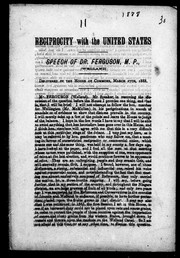 Cover of: Reciprocity with the United States by Ferguson Dr