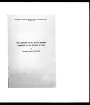 Cover of: Two questions on Mr. Stone's proposed correction to the measure of time