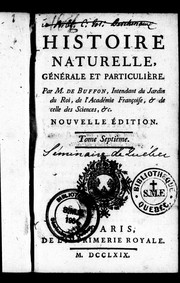 Cover of: Histoire naturelle, générale et particulière by Georges-Louis Leclerc, comte de Buffon, Georges-Louis Leclerc, comte de Buffon