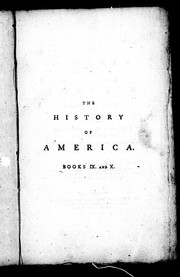 Cover of: The history of America, books IX and X: containing the history of Virginia to the year 1688, and New England to the year 1652