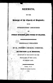 Cover of: Sermons on the liturgy of the Church of England | Bethune, A. N.