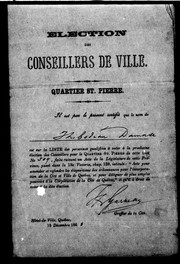 Cover of: Élection des conseilliers de ville: quartier St. Pierre