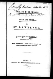 Cover of: Sailing directions for the Gulf and River of St. Lawrence