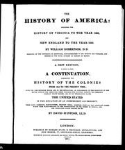 Cover of: The history of America: including the history of Virginia to the year 1688, and New England to the year 1652