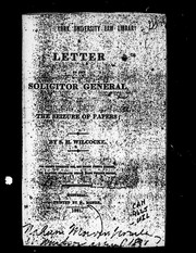 Cover of: A letter to the solicitor general on the seizure of papers