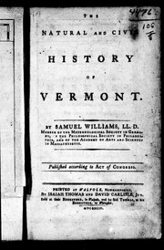 Cover of: The natural and civil history of Vermont by Samuel Williams