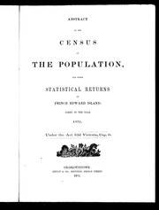 Cover of: Abstract of the census of the population and other statistical returns of Prince Edward Island | 