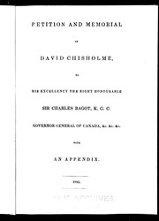 Cover of: Petition and memorial of David Chisholme | David Chisholme