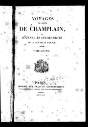 Cover of: Voyages du Sieur de Champlain ou Journal ès découvertes de la Nouvelle France