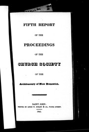 Cover of: Fifth report of the proceedings of the Church Society of the Archdeaconry of New Brunswick